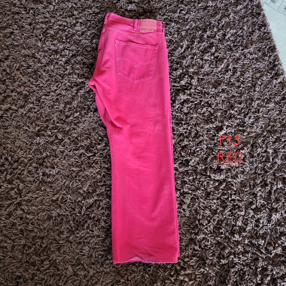 Levi's 501 Button Fly Jeans W40 L30 Red - Picture 2 of 9